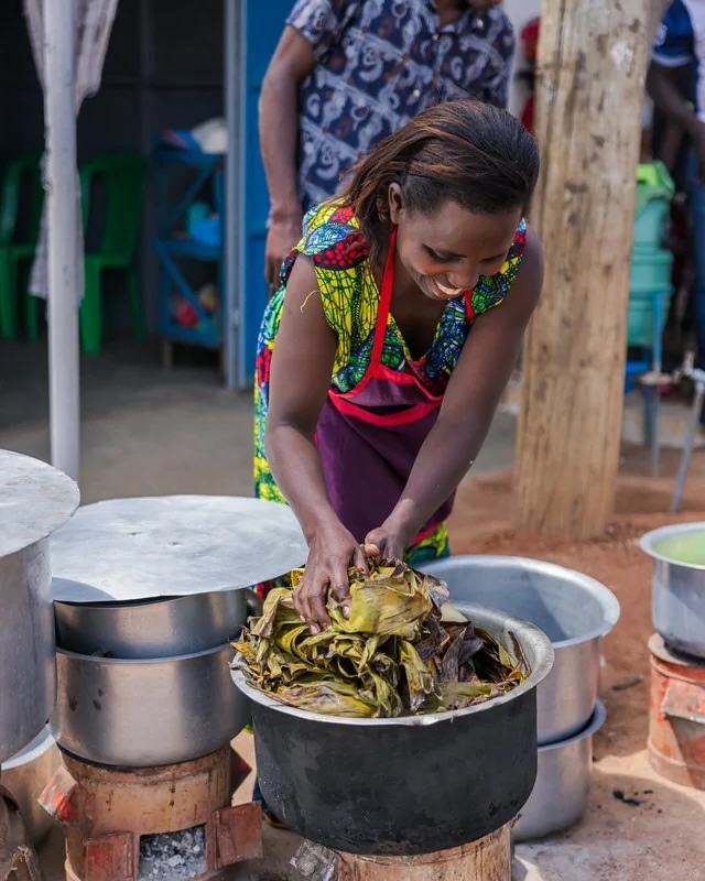 Pastor Jessica preparing food for her restaurant.